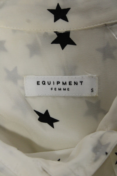 Equipment Femme Mens Gray Striped Button-Up Point Collar Long Sleeve Size S