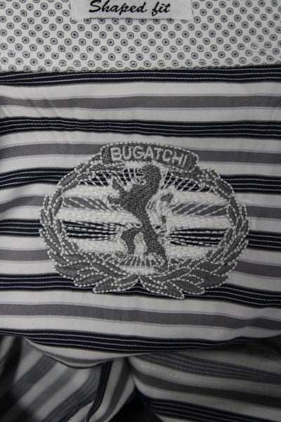 Bugatchi Men's Long Sleeves Button Down Multicolor Striped Shirt Size M