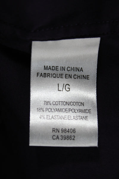 Theory Men's Long Sleeves Button Down Shirt Purple Size L