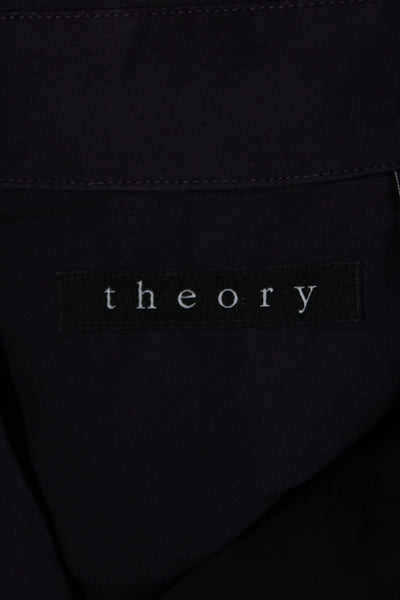 Theory Men's Long Sleeves Button Down Shirt Purple Size L