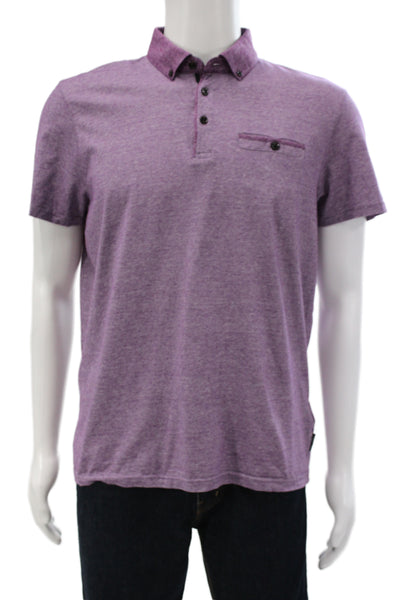 Theory Men's Long Sleeves Button Down Shirt Purple Size L
