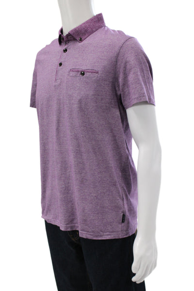 Theory Men's Long Sleeves Button Down Shirt Purple Size L