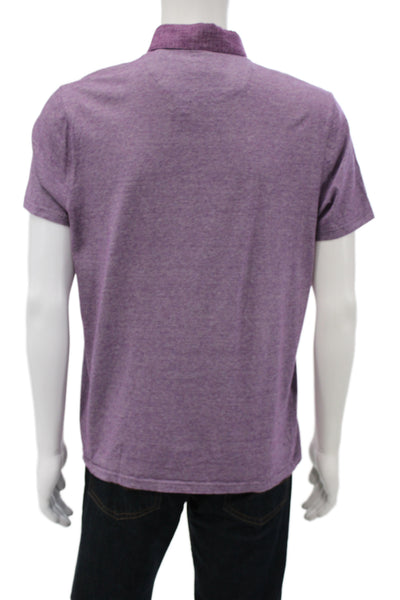 Ted Baker London Mens Button-Down Polo Purple Cotton Size 5