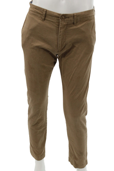 J Crew Mens Chinos Brown Button Size 30