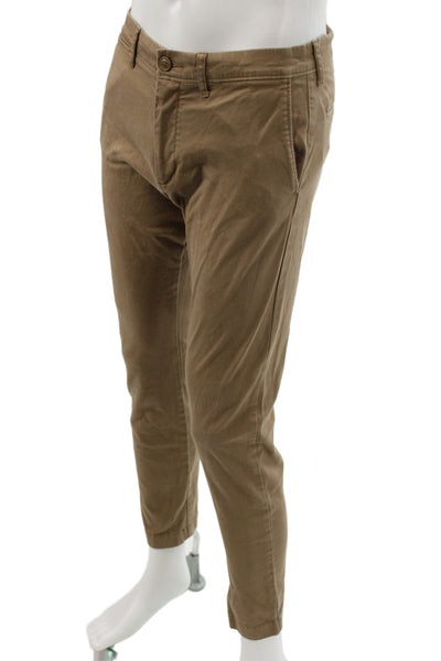 J Crew Mens Chinos Brown Button Size 30