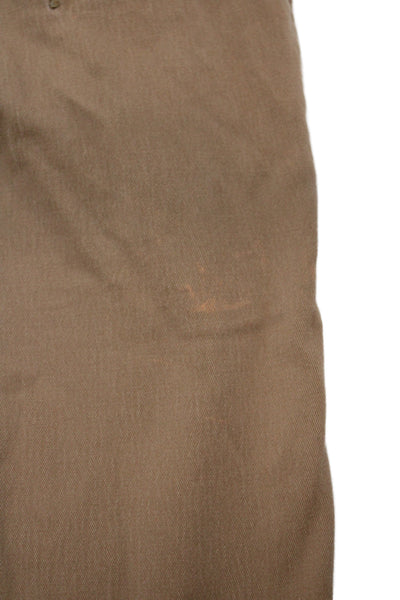 J Crew Mens Chinos Khakis Brown Button 99% Cotton Size 29