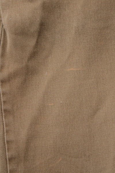 J Crew Mens Chinos Khakis Brown Button 99% Cotton Size 29