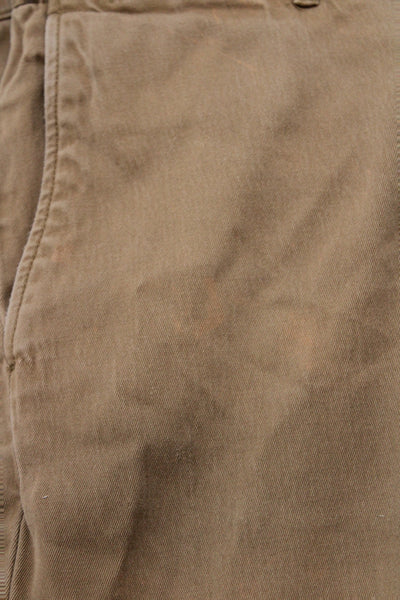 J Crew Mens Chinos Khakis Brown Button 99% Cotton Size 29