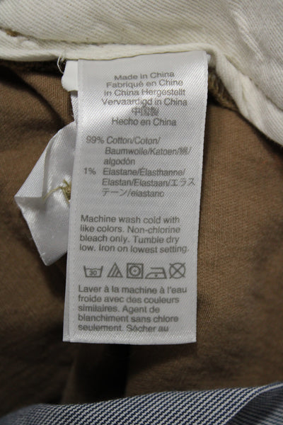 J Crew Mens Chinos Khakis Brown Button 99% Cotton Size 29