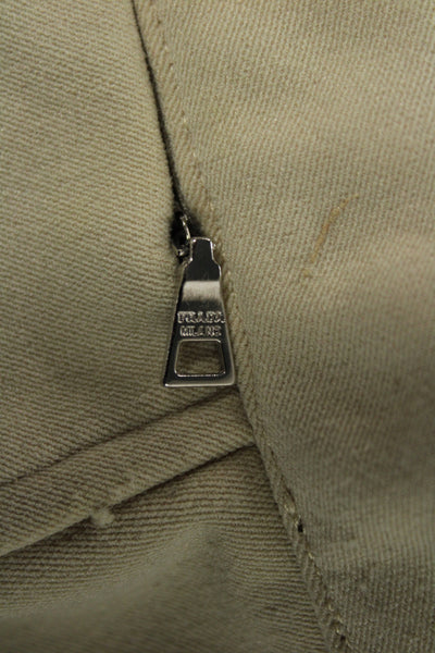 Prada Womens Dress Pants Beige Hook & Eye Size 38