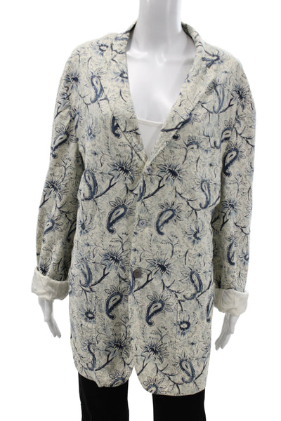 Polo Ralph Lauren Mens Beige Floral Cotton Blazer Long Sleeve Size XL