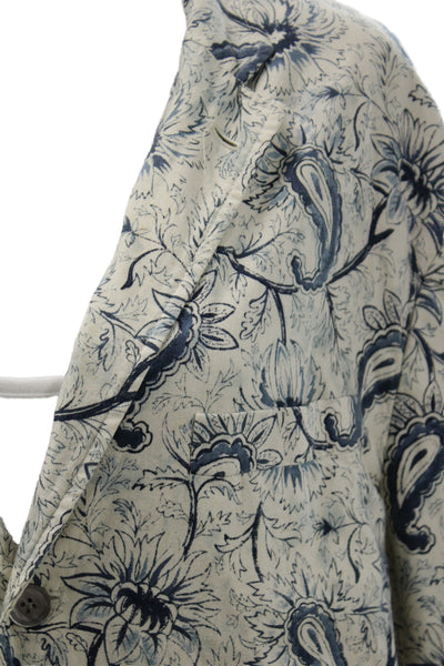 Polo Ralph Lauren Mens Beige Floral Cotton Blazer Long Sleeve Size XL