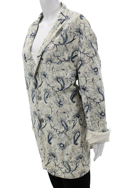 Polo Ralph Lauren Mens Beige Floral Cotton Blazer Long Sleeve Size XL