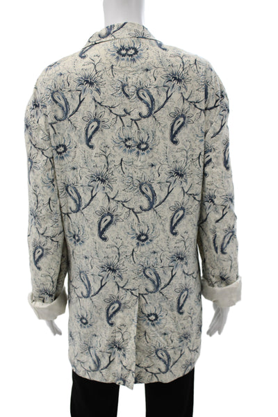 Polo Ralph Lauren Mens Beige Floral Cotton Blazer Long Sleeve Size XL
