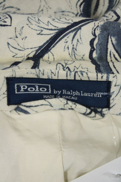 Polo Ralph Lauren Mens Beige Floral Cotton Blazer Long Sleeve Size XL