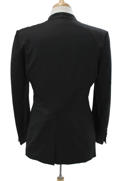 Gucci Mens Black 100% Wool Suit Jacket Button Collared Long Sleeve Size 48