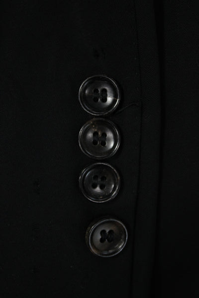 Gucci Mens Black 100% Wool Suit Jacket Button Collared Long Sleeve Size 48