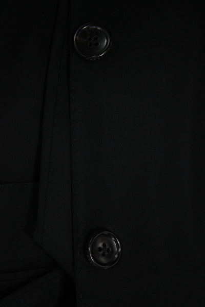 Gucci Mens Black 100% Wool Suit Jacket Button Collared Long Sleeve Size 48