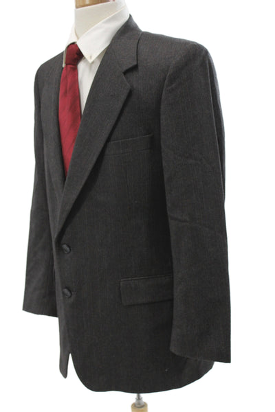 Givenchy Mens Dark Gray Wool Blazer Collared Button Classic Fall Size S
