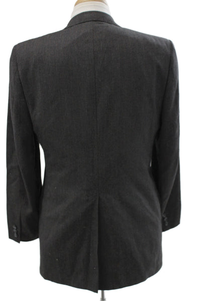 Givenchy Mens Dark Gray Wool Blazer Collared Button Classic Fall Size S