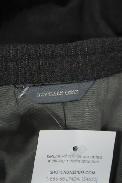 Givenchy Mens Dark Gray Wool Blazer Collared Button Classic Fall Size S