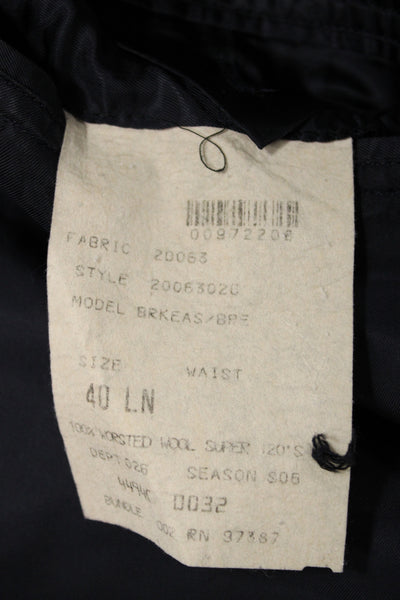 Brooks Brothers Mens Dark Blue Worsted Wool Blazer Button Collared Size 40