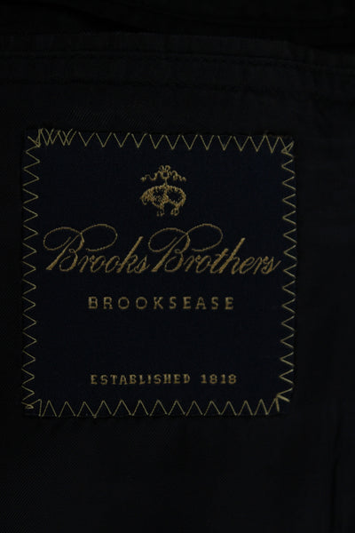 Brooks Brothers Mens Dark Blue Worsted Wool Blazer Button Collared Size 40