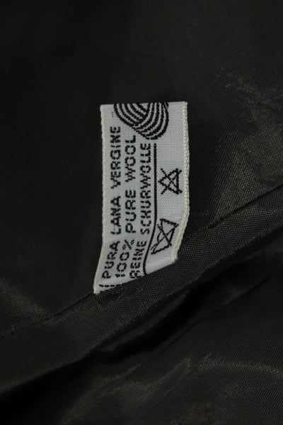Gianni Versace Mens Gray Herringbone Wool Blazer Button 3/4 Sleeve Size 40