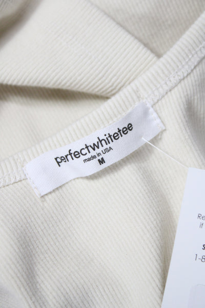 Perfect White Tee Women Basic White Sleeveless Tank Round Neck Size M