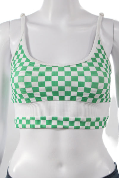 Beach Riot Womens Swimwear Green Check Size M
