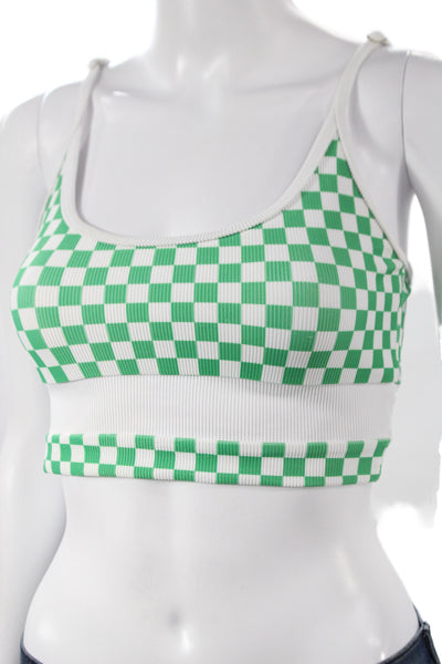 Beach Riot Womens Swimwear Green Check Size M