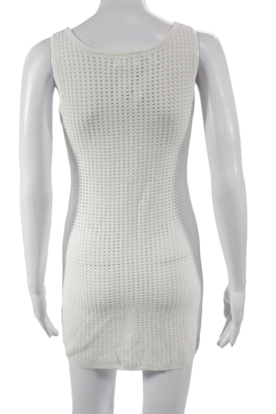 Superdown Women White Mini Tank Dress Cotton Denim Grunge Size M