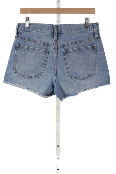 Madewell Unisex 90s Blue Button Closure 100% Cotton Shorts Size 25