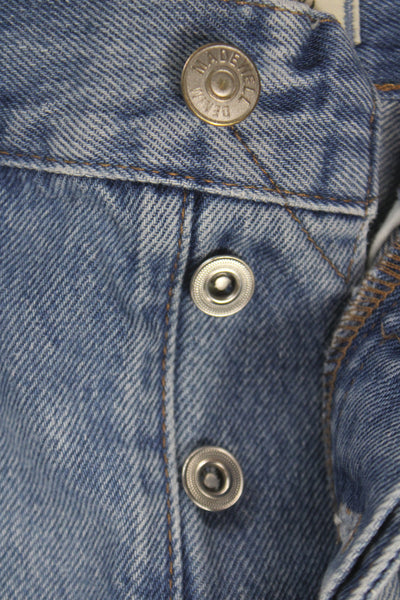 Madewell Unisex 90s Blue Button Closure 100% Cotton Shorts Size 25