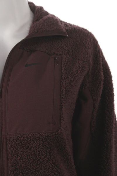 Nike Womens Brown Collared Zip Outdoor Polyester Long Sleeve Jacket Size XS