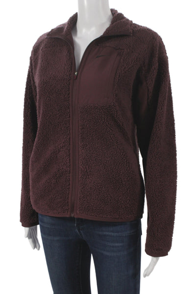 Nike Womens Brown Collared Zip Outdoor Polyester Long Sleeve Jacket Size XS