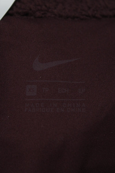 Nike Womens Brown Collared Zip Outdoor Polyester Long Sleeve Jacket Size XS