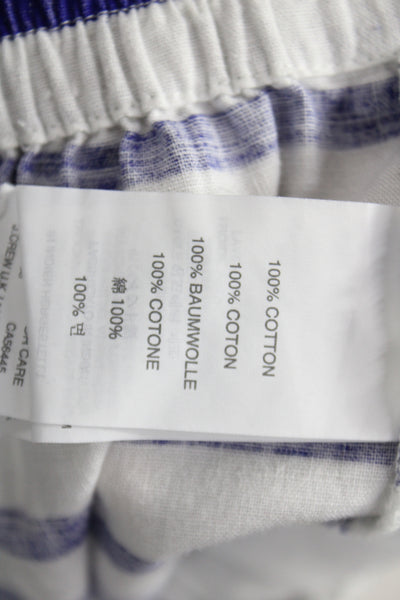 J Crew Women A-Line Mini White Striped Cotton Skirt Petite Size 00