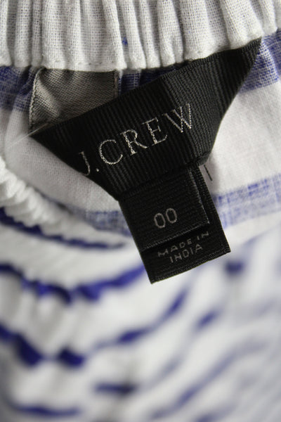 J Crew Women A-Line Mini White Striped Cotton Skirt Petite Size 00