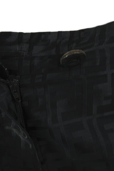 Fendi Unisex Dress Pants Black Geometric 50% Cotton 50% Nylon Size 40