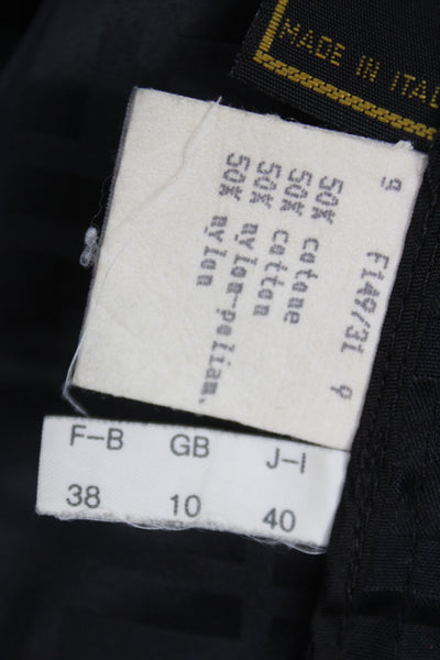 Fendi Unisex Dress Pants Black Geometric 50% Cotton 50% Nylon Size 40