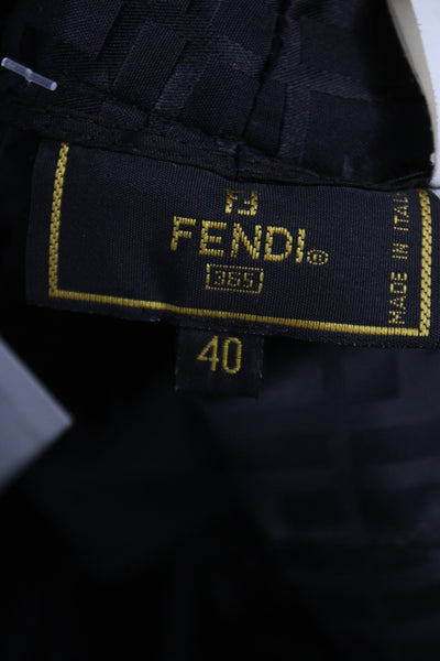 Fendi Unisex Dress Pants Black Geometric 50% Cotton 50% Nylon Size 40