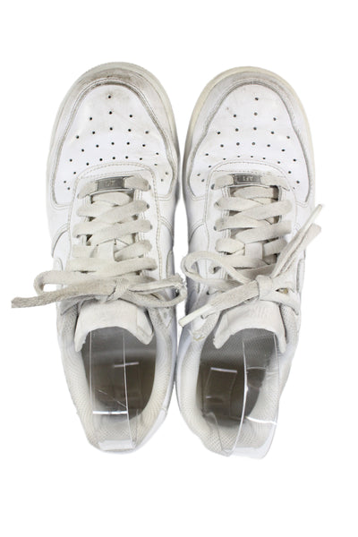 Nike Womens Lace Up Perforated Leather Air Force 1 Sneakers White Size 7