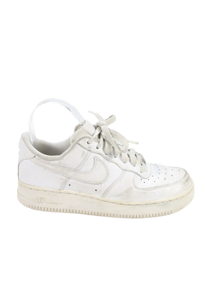 Nike Womens Lace Up Perforated Leather Air Force 1 Sneakers White Size 7