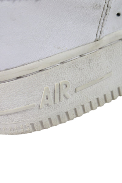 Nike Womens Lace Up Perforated Leather Air Force 1 Sneakers White Size 7