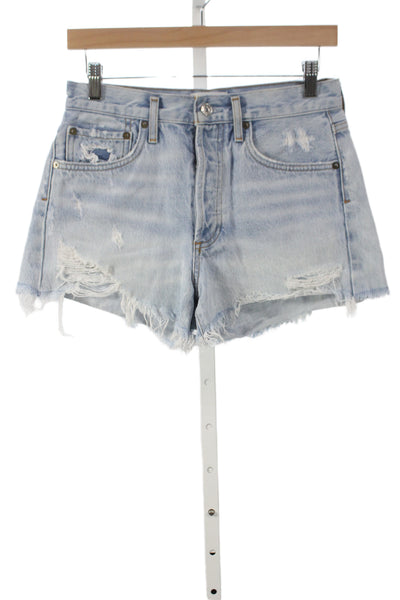 Agolde Unisex Light Blue Button 100% Cotton 90s Shorts Size 25
