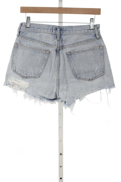 Agolde Unisex Light Blue Button 100% Cotton 90s Shorts Size 25