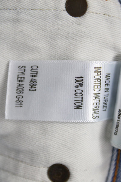 Agolde Unisex Light Blue Button 100% Cotton 90s Shorts Size 25