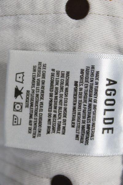 Agolde Unisex Light Blue Button 100% Cotton 90s Shorts Size 25