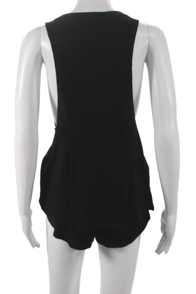Eberjey Womens Sleeveless Scoop Neck Solid Black Set Size S